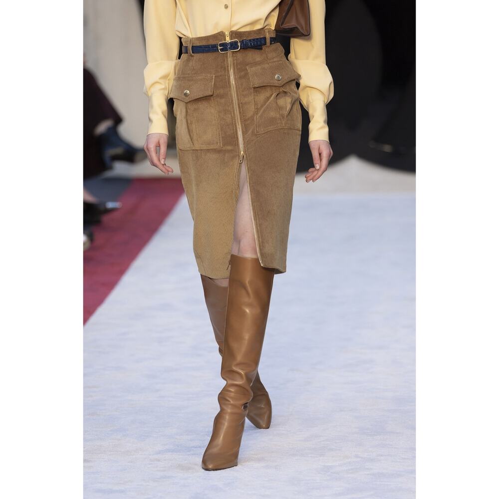 Bally Corduroy Midi Pencil Skirt